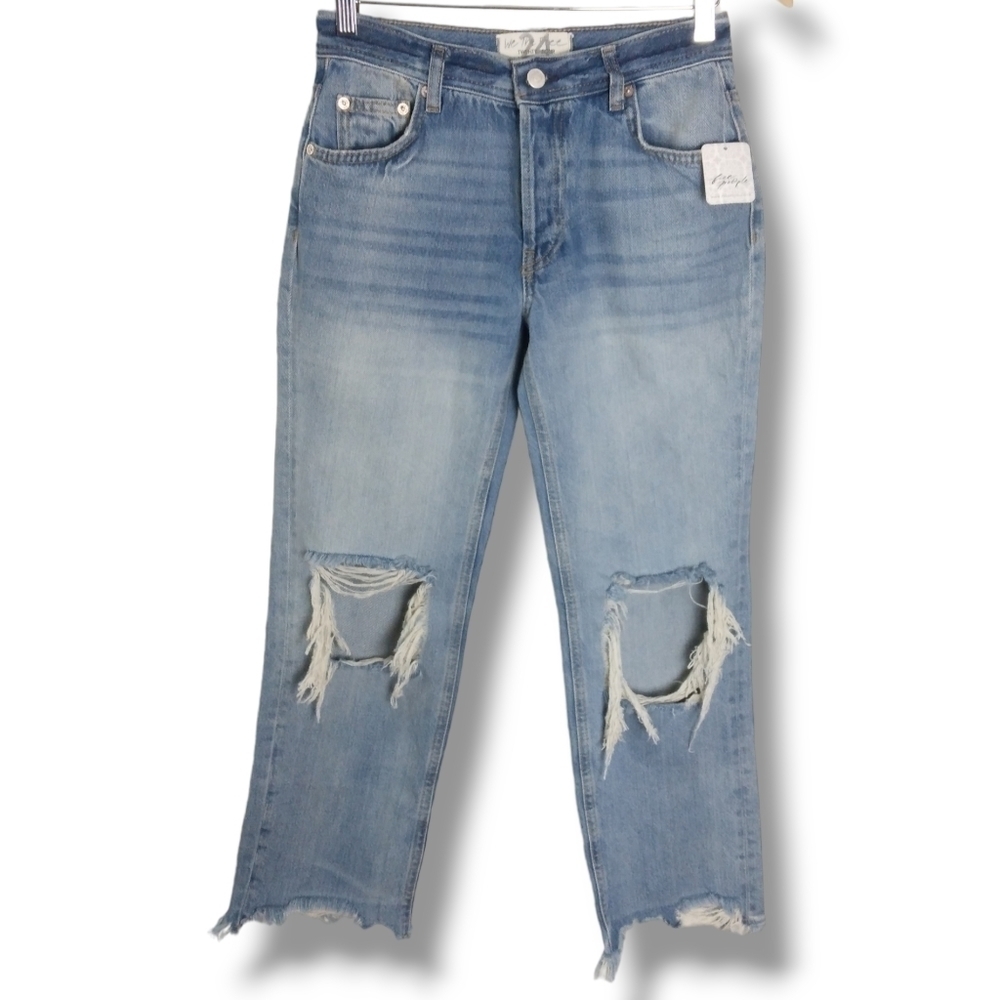 NWT Free People Maggie Mid Rise Straight Jeans Size 24 - Picture 8 of 13